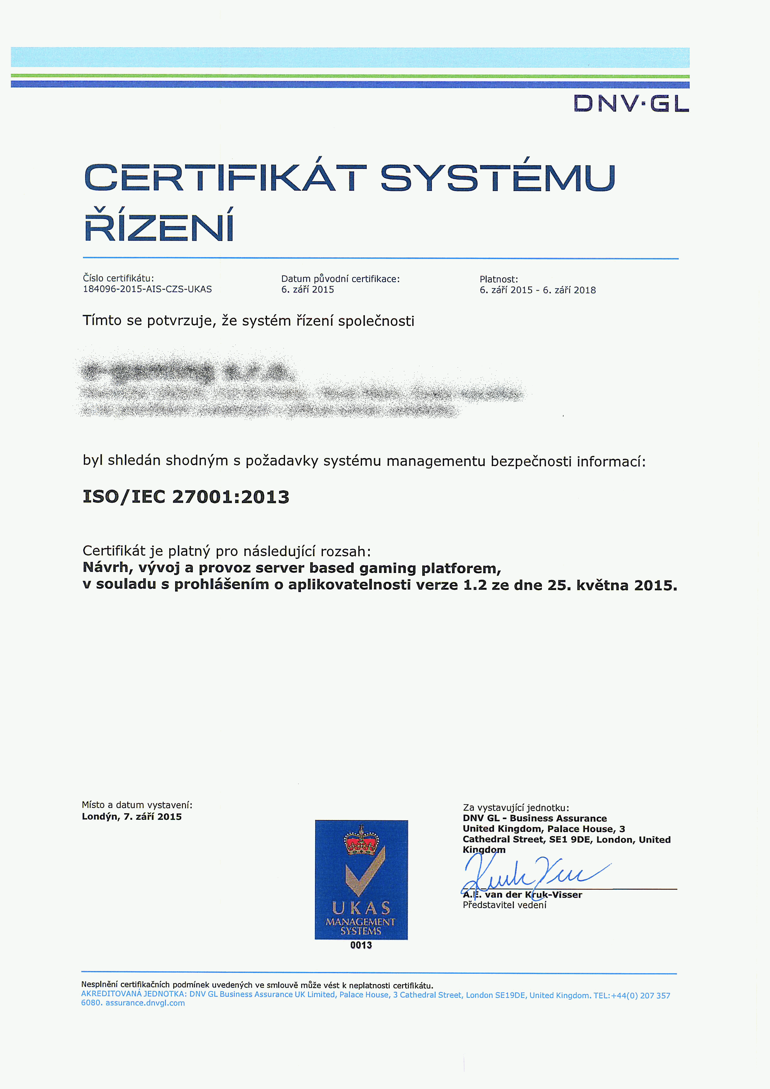 Bezpečnostní reaudit ISO 27001